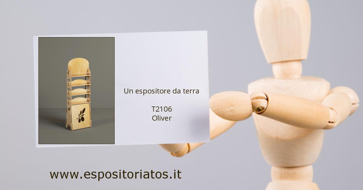 T2106 Oliver - Espositore da terra in legno